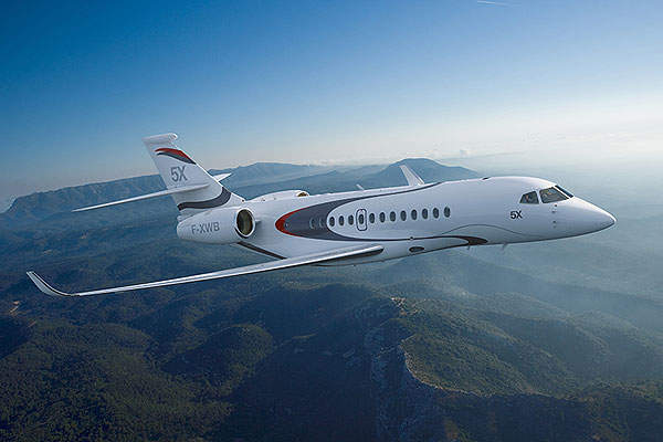 Dassault Falcon 5X was unveiled at the NBAA convention in October 2013. Image courtesy of Dassault Aviation.