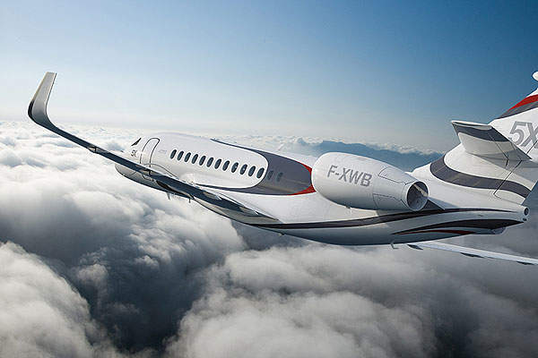 The first flight of the Falcon 5X was conducted in the first quarter of 2015. Image courtesy of Dassault Aviation.