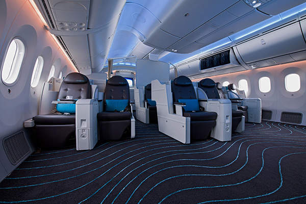The interior view of the Boeing 787-9 Dreamliner aircraft. Credit: Boeing.