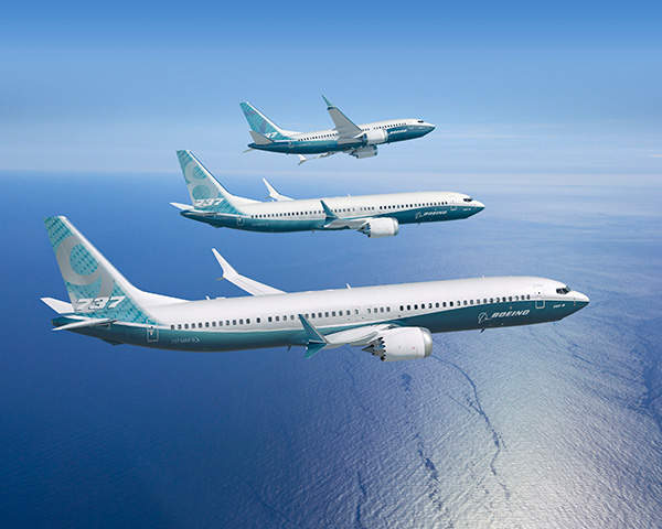The Boeing 737 MAX family of aircraft is produced in three variants - 737 MAX 7, 737 MAX 8 and 737 MAX 9. Credit: Boeing.
