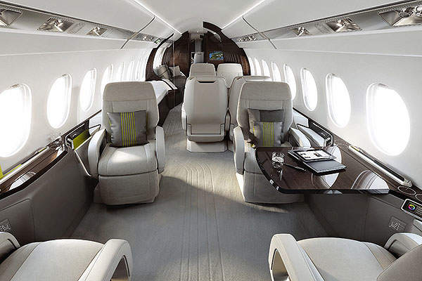 The cabin of the aircraft has a total volume of 50m³. Image courtesy of Dassault Aviation.