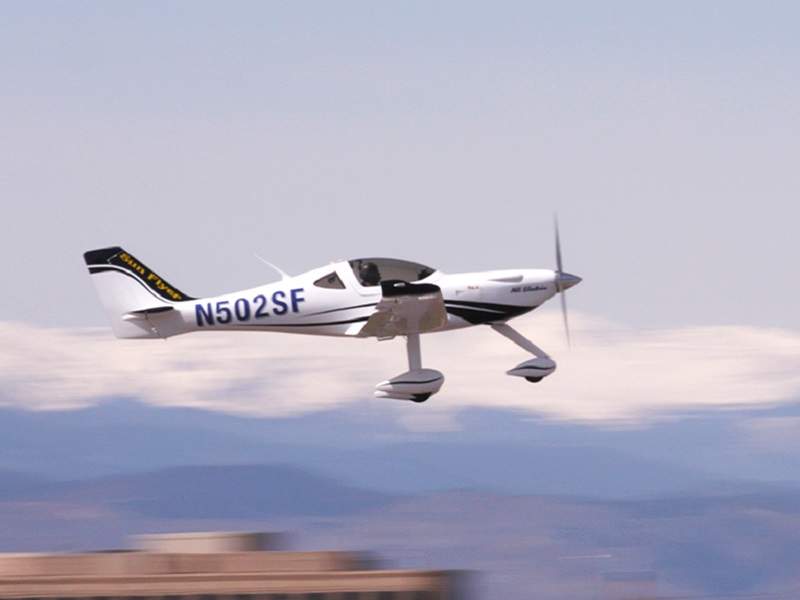 eFlyer 2 is a two-seat, all-electric, low-wing monoplane being developed by Bye Aerospace. Credit: Bye Aerospace.